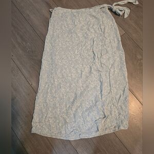 URBAN Romantics Sky Blue Floral Midi Skirt